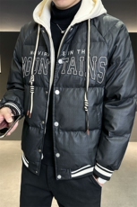2025新款男士羽绒服假两件连帽外套B240-Y8065-P215微宽松版型，男装羽绒服，电商B240