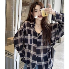 TC500-P45新款格子防晒宽松衬衫夏季薄款时尚叠穿开衫，女装衬衫，星座617A-2