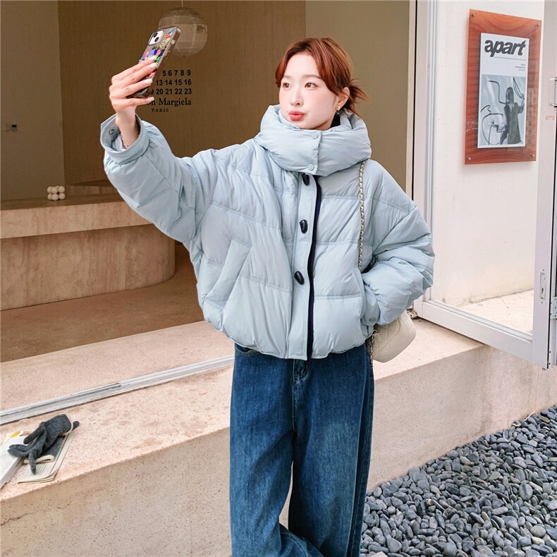 2025冬季新品蓝色牛角扣羽绒服90白鸭绒2C375-2513--P315-k478,女装羽绒服,2C375