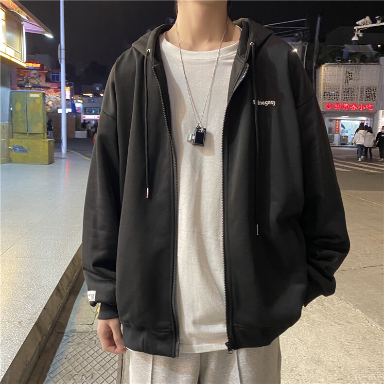 宽松休闲显瘦连帽抽绳简约百搭外套男XW190-特批35,男装卫衣,星座718-1