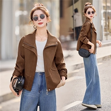 小个子短外套女2026年春季女士短款皮衣外套日常休闲皮夹克，女装短外套，悦祺