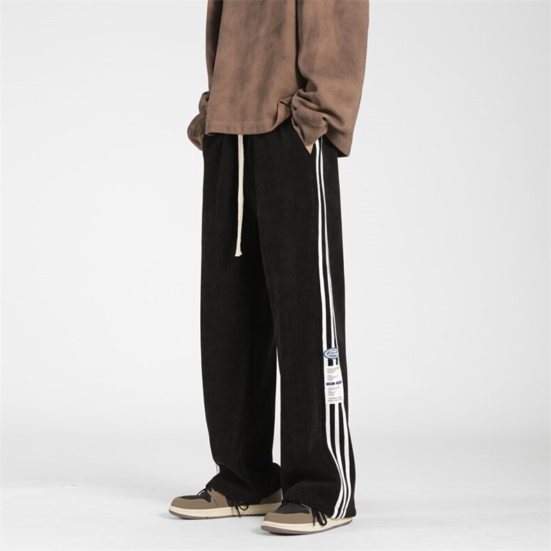 冬季欧棉绒加绒加厚条纹休闲裤M~5XLXZ604-KG50-P65控78,男装卫衣,星座604