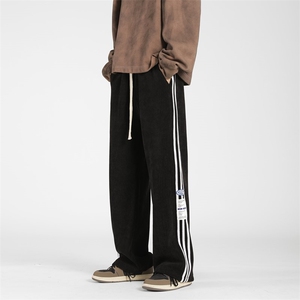 冬季欧棉绒加绒加厚条纹休闲裤M~5XL XZ604-KG50-P65控78图片