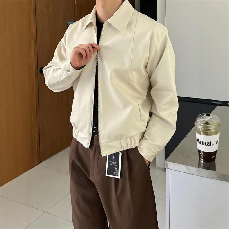 秋冬新品韩版休闲痞帅男士皮衣外套男皮夹克A430-PY01P105，男装夹克，电商A430（原星座702）