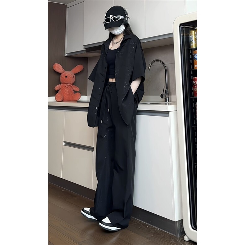 视频切片满天星空衬衫夏季宽松五分袖痞帅衬衣X1213-C2318-特P35,男装T恤,星座1213