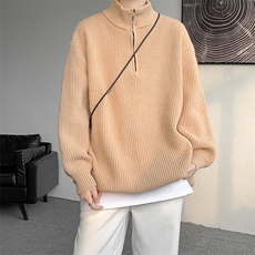 8XL-M特大码毛衫美式宽松时髦拉链立领开衫针织毛衣男MY1209P65，男装针织衫/毛衣，电商D206-1