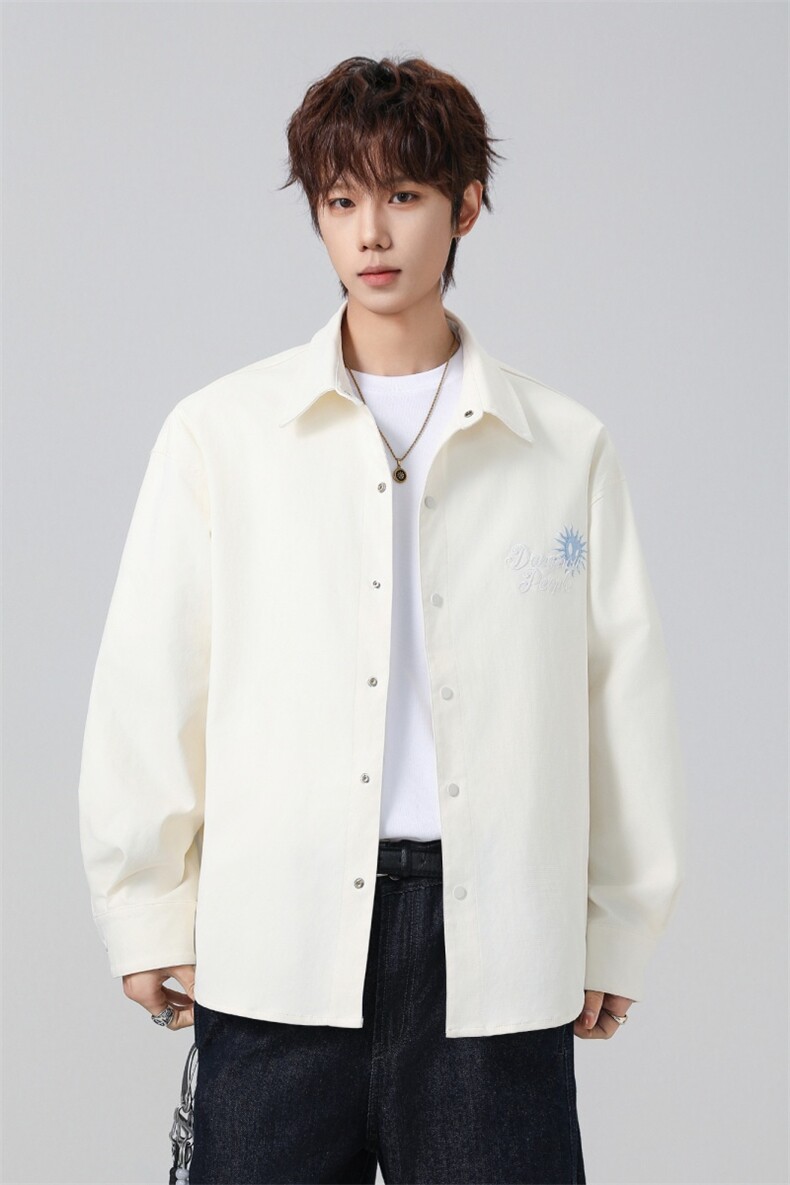 高品质鱼骨纹2026新款百搭翻领长袖衬衫A436-26019-P68118,男装衬衫,电商A436