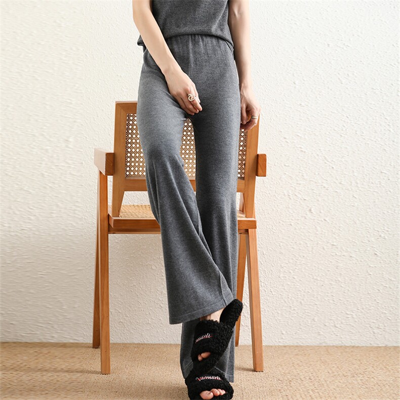 2025年秋季高腰通勤直筒裤长裤时尚百搭通勤简约，女装休闲裤，高粱穗羊绒