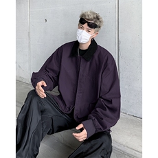秋季新款港风日系复古纯棉马丁帆布翻领夹克外套男潮JK1271-P68，男装夹克，星座313A(原308A-2)