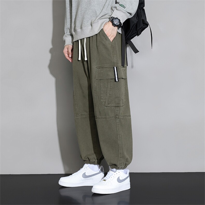 M-8XL 棉 秋季新款大码平脚多袋工装潮流休裤 109-K505-P60图片