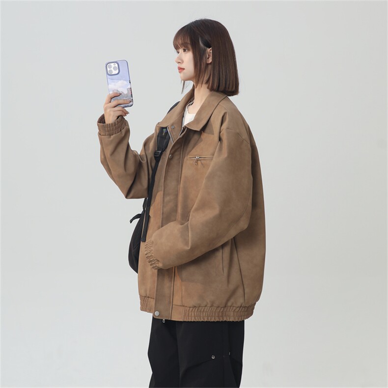 中性风PU皮工装翻领夹克2025秋季痞帅潮流外套XZ301b-2-JK2590P85,男装夹克,星座301B-2（原A443-1）