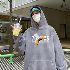 23/秋季360G麂皮绒印花宽松休闲连帽卫衣JWY3268P50控69，男装卫衣，电商B370