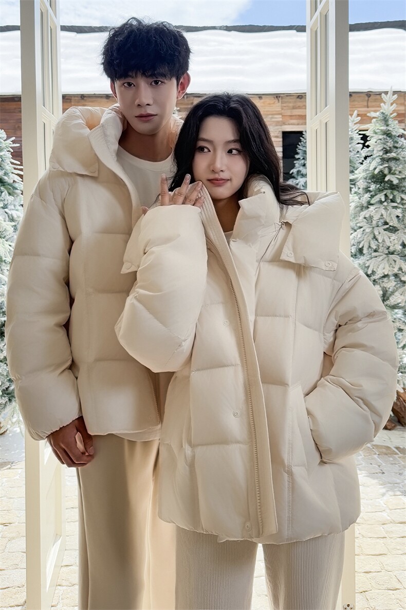 深度备货韩版面包服情侣装羽绒服男女青年225克90绒羽绒外套,男装羽绒服,钱塘723