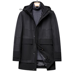 新款羽绒服男连帽冬季中年男士保暖休闲90白鸭绒外套DS2283-P330图片