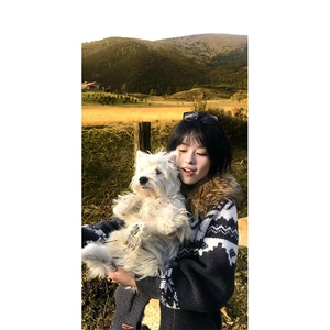 重磅北极绒座山雕大毛毛领毛衣外套冬美式复古休闲慵懒风针织开衫图片