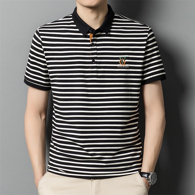 polo衫短袖男夏季潮牌2024新款半袖上衣宽松翻领t恤男SW557-P63,男装Polo衫,星座1105-3
