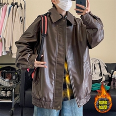 夹棉加厚冬装pu皮衣宽松夹克冬季男女棉衣外套PM7811-P82【特价】，男装夹克，电商A007