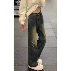 复古微喇牛仔裤女春秋新款高腰显瘦宽松不贴腿喇叭裤子N2148，男装牛仔裤，星座1116A（原606A-3）
