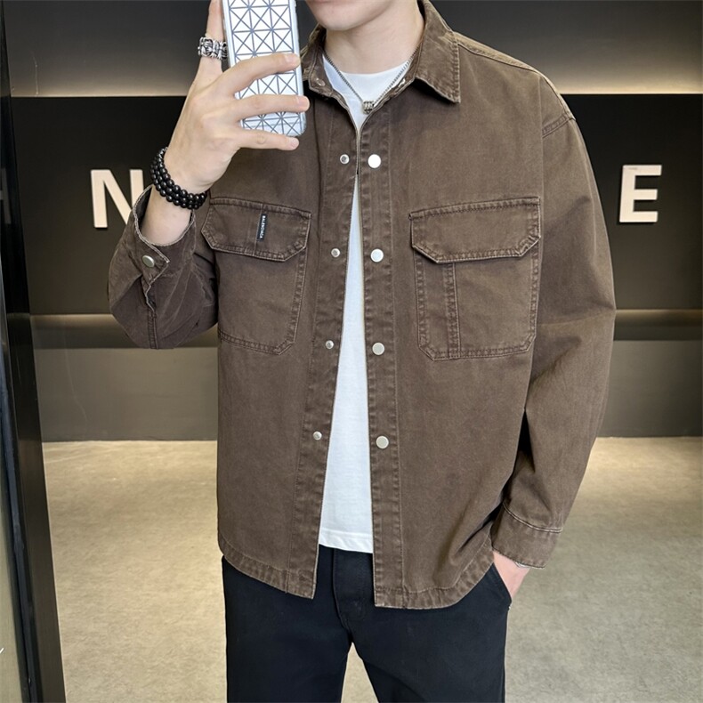 JK901-P802025秋季新款男士牛仔外套时尚百搭青年夹克上衣,男装工装外套,星座507A（原星座306B-2）