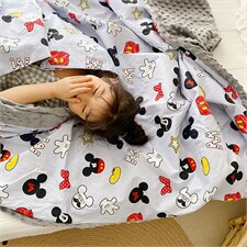2024新款-40支贡缎3D豆豆绒被套毯四季款米奇妙妙屋，床品套件被套，格格屋家纺（原汀滢家纺）