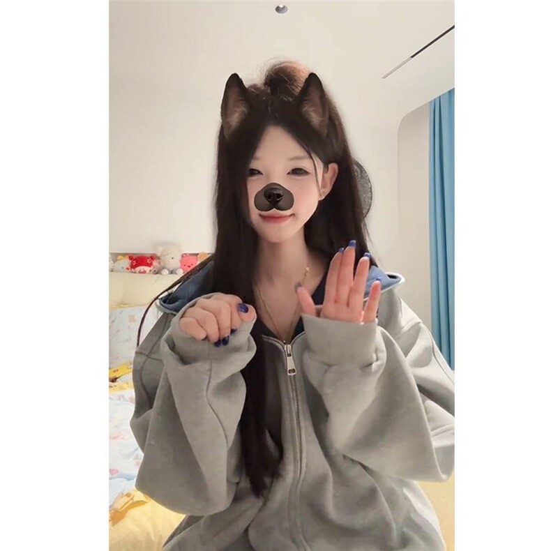 1506-1/Q90430/P56美式复古慵懒连帽女秋冬2025新款宽松百搭外套,女装短外套,星座1506