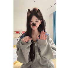 1506-1/Q90430/P56美式复古慵懒连帽女秋冬2025新款宽松百搭外套，女装短外套，星座1506