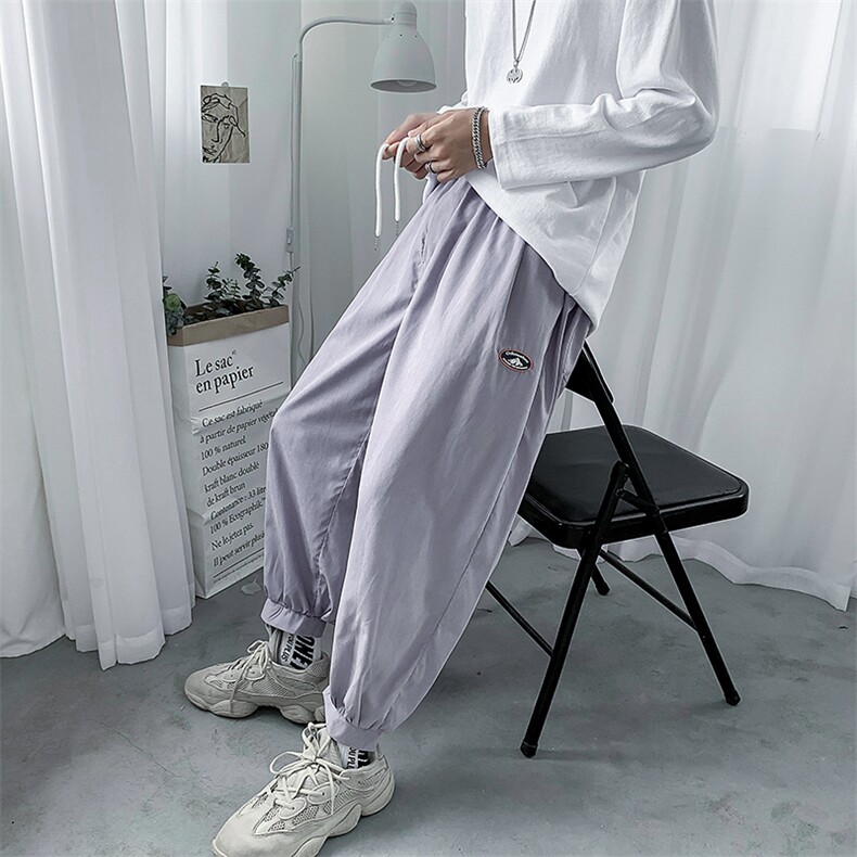港风夏款男束脚休闲裤贴标宽松阔腿九分裤h816,男装休闲裤,星座1013-1