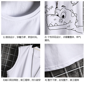 BX25136-P20 港风运动汗背心男大码汗衫男无袖T恤男 网格挂拍图片