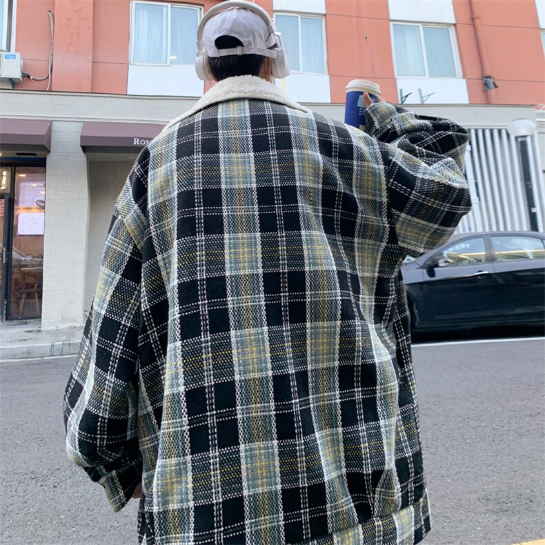 羊羔毛加绒加厚棉服外套男冬季百搭情侣棉衣M166P115控148,男装棉衣,电商A157