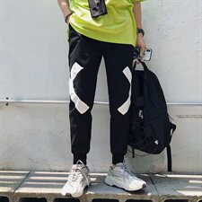 2021春季新日系松紧腰个性男贴布工艺大码九分裤休闲裤K8110-P55，男装休闲裤，电商A001