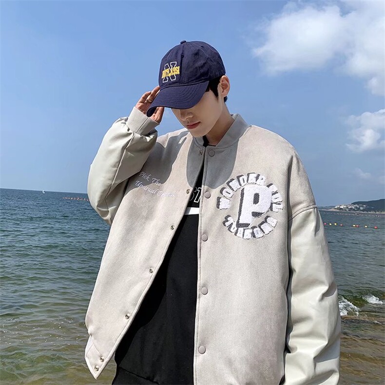 ins欧美高街复古棒球服男秋季新款潮牌宽松休闲夹克外套J7245-P60,男装夹克,星座1008
