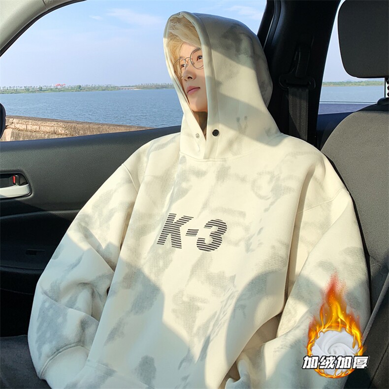 B208-WY3801-秋冬新款港风加绒P70控98秋冬重磅500克卫衣男女,男装卫衣,电商B208