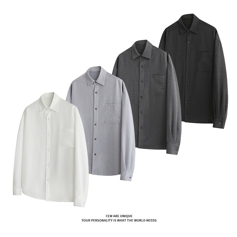 2026秋季新款长袖衬衣5Q4058-TP2548通勤休闲免烫纹理感衬衫，男装衬衫，电商A102