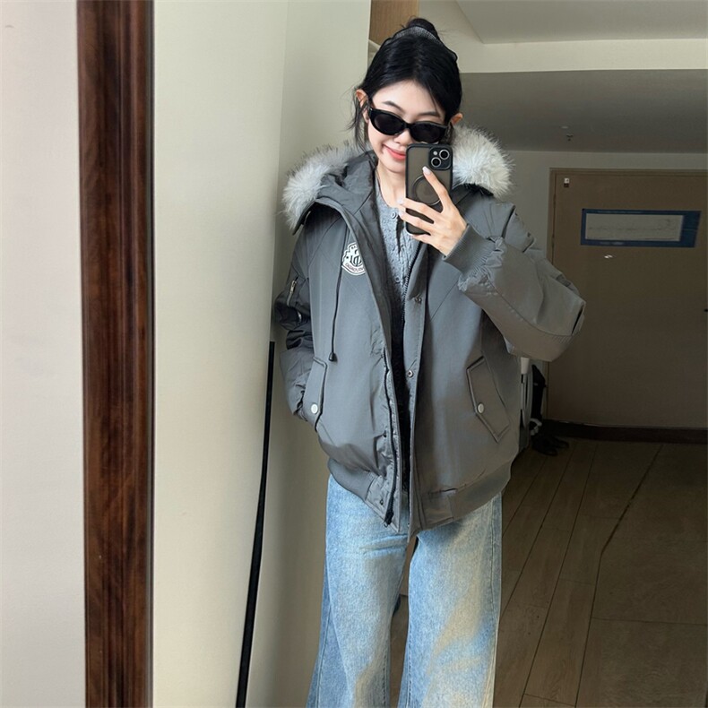 A583-P1082025冬季可拆卸大毛领连帽棉服防泼水上衣,男装棉衣,星座911
