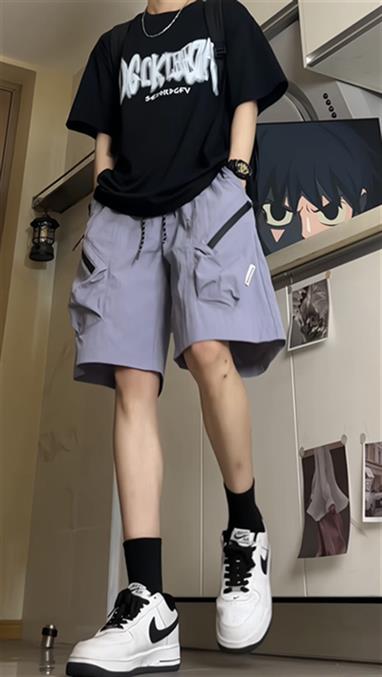 夏季户外冲锋裤休闲裤男高街短裤速干运动五分裤DK066/P4568,男装牛仔裤,电商D202