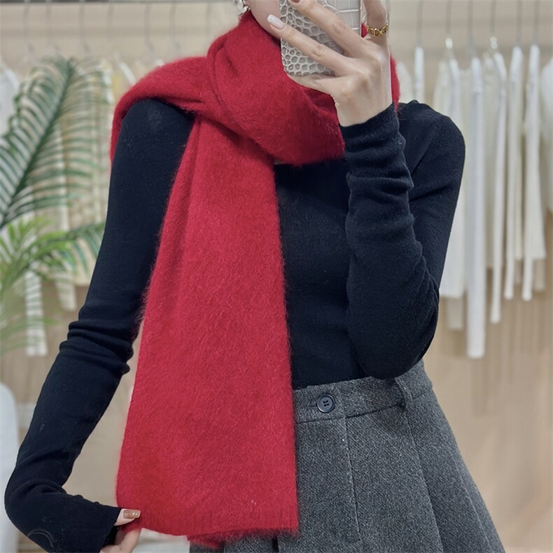 秋冬新款羊绒女毛线针织百搭保暖围巾，围巾，仟禧羊绒