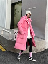 减龄长款立领连帽羽绒服，女装羽绒服，祖玛