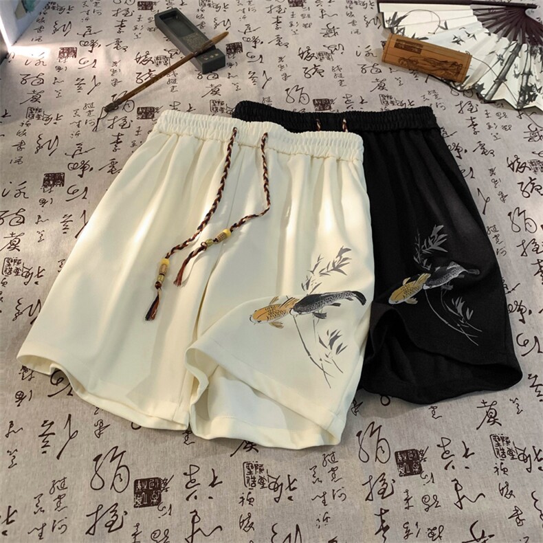 新中式五分裤男抖音直播得物重磅300g大码短裤女-2417批22控48图片