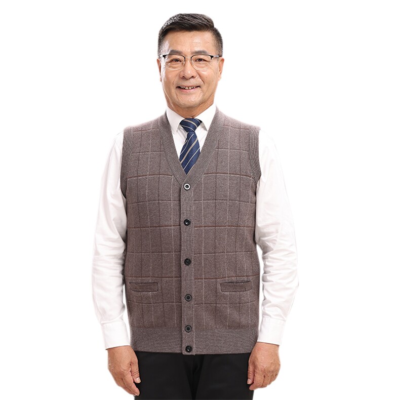 男士针织厚款坎肩宽松型时尚都市马甲条纹百搭外穿坎背,男装背心/马甲,亚东羊绒制品
