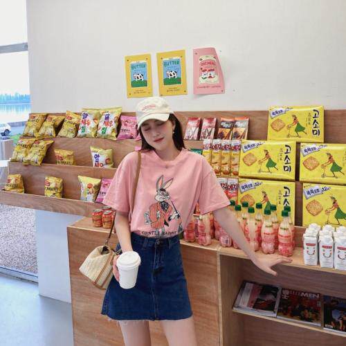 现货，阿M自制印花兔子T，女装，阿M