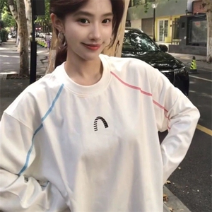 美式高街解构工艺速干长袖T恤衫男女款防晒上衣户外运动骑行服潮图片
