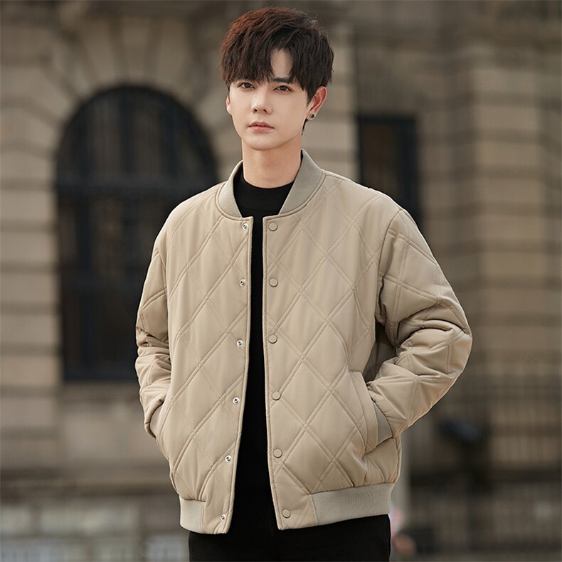 2025新款简约休闲翻领短款棉服男士夹克2382P160,男装夹克,电商A355（原A415）