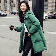 冬季新款简约时尚连帽白鸭绒羽绒服女长款修身显瘦保暖外套，女装羽绒服，阿舍尔精品