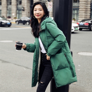 冬季新款简约时尚连帽白鸭绒羽绒服女长款修身显瘦保暖外套图片