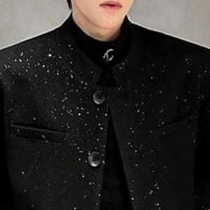 风春男立领西服满天星单排扣中山装外套加大码S-5XL JK0260 P60图片