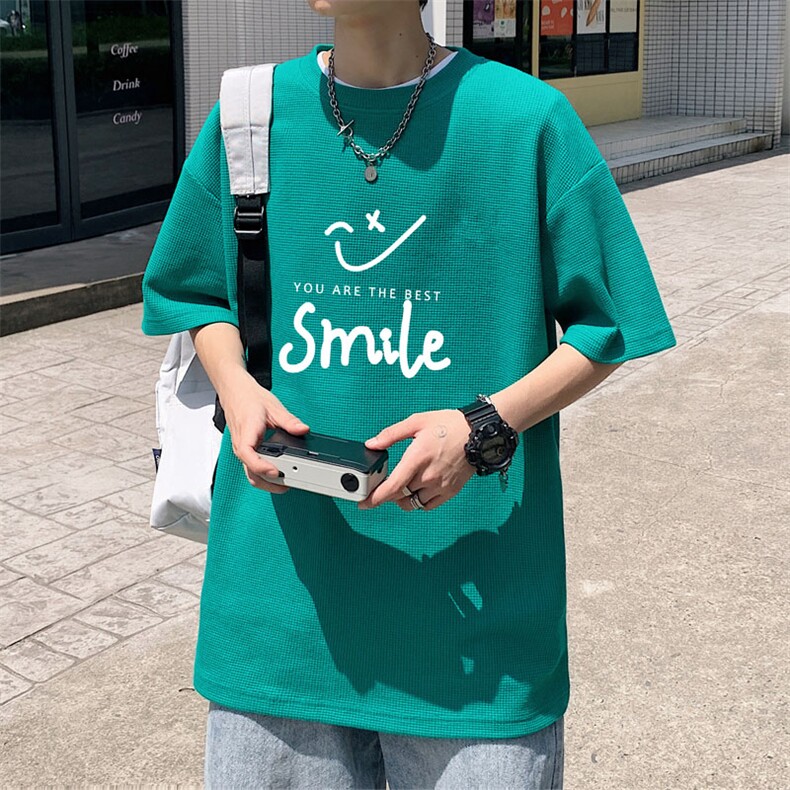 ！2023夏季男士华夫格短袖T恤透气潮牌情侣半袖TXH202P25图片