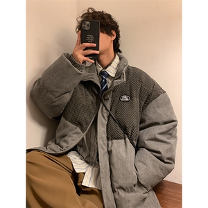 灯芯绒棉袄厚外套港风日系棉衣纯色棉服大码1016-1 W62 P118 K158图片