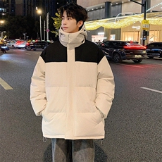 现货抖音得物品质拼接撞色三防加厚棉衣外套冬季连帽棉服MY66666，男装棉衣，电商A486