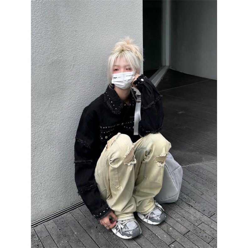 【有货】cleanfit毛边牛仔外套男款美式高街工装夹克CT01LL-P65,男装夹克,星座1007（原301D）