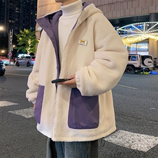 港风两面穿羊剪绒棉衣男宽松加厚棉衣外套MY8950-P98，男装棉衣，星座1204-3